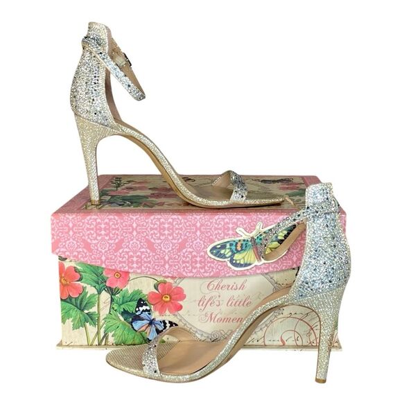 INC International Concepts Sparkly Strappy Stiletto Heels Womens Size 9.5 - Picture 1 of 10